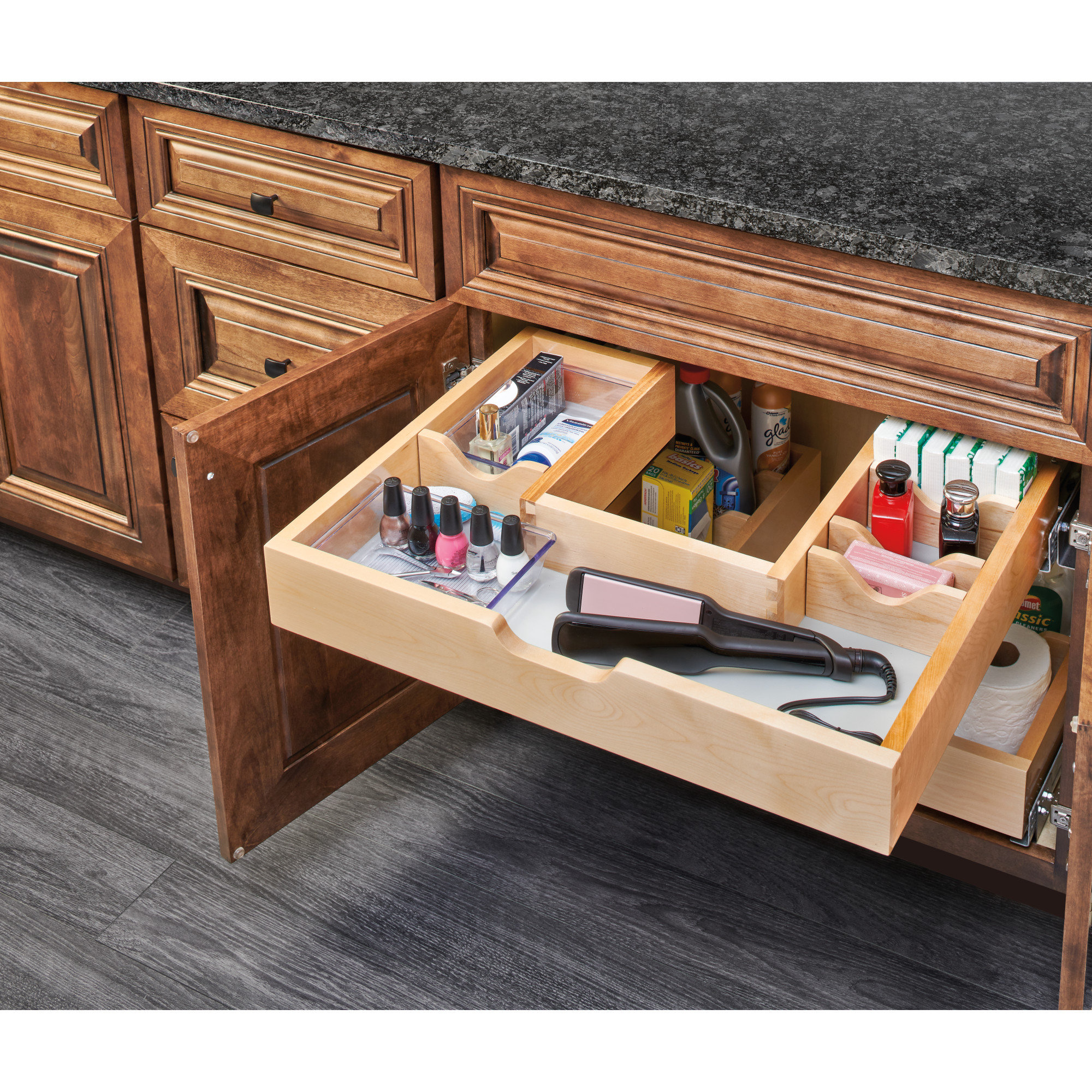 Rev-A-Shelf Wood Vanity Sink Cabinet Pull Out Organizer & Reviews ... throughout Wood Vanity Base Filler Pull Out Organizer For New Cabinets