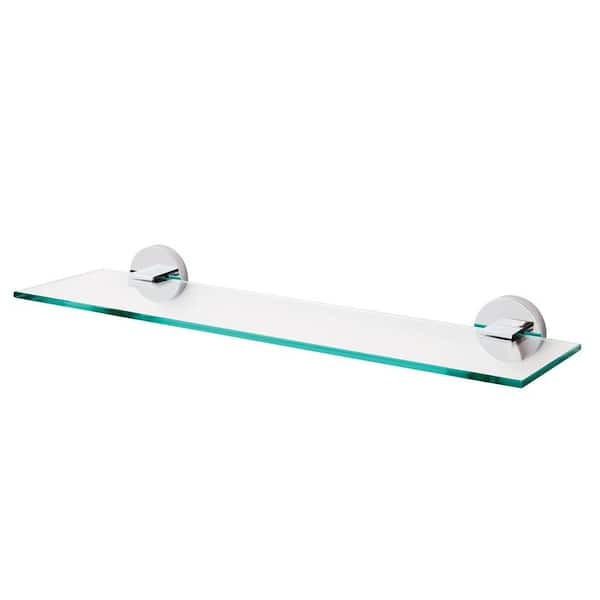 Reviews For Speakman Neo 5.31 In. W Wall-Mounted Bathroom Glass Shelf ... with Home Bathroom Glass Shelf Brushed Chrome