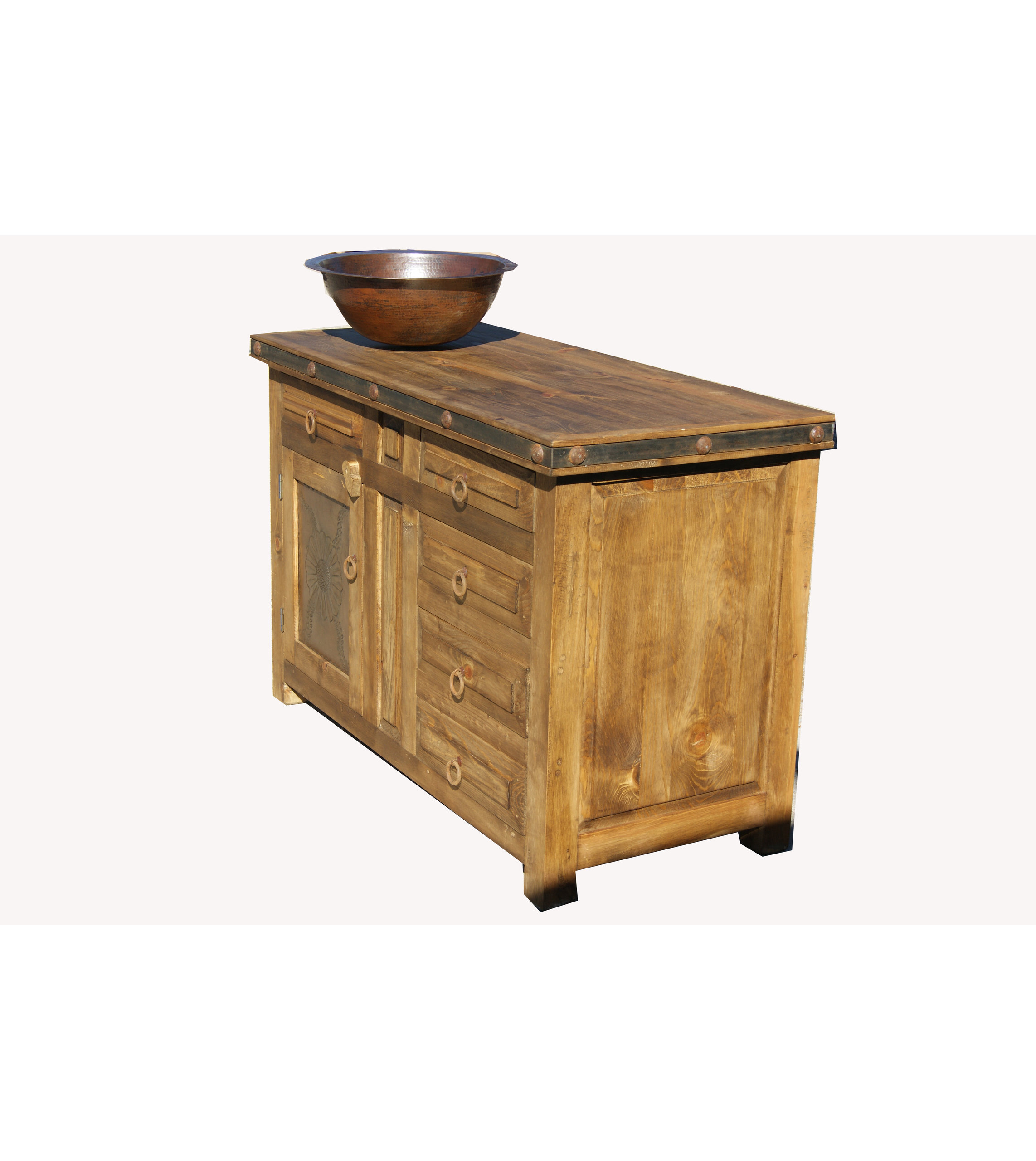 Rustic Bathroom Vanity Flora Laminosa One Door, 48"X22"X36" - Bathroom ... for How Reclaimed Wood Creates Unique Textural Stories in Interior Design