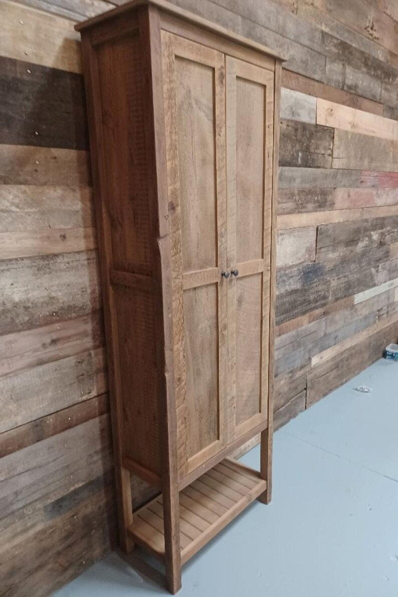 Rustic Linen Cabinet With Open Bottom Shelf Made Of Reclaimed - Etsy with regard to 40" Wide Reclaimed Pine Linen Cabinet Natural