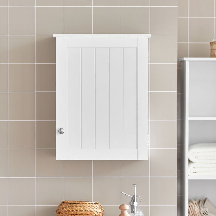(Sg Stock) Sobuy® Bzr19-W White Wall Mounted Single Door Bathroom ... regarding Understanding the Design Philosophy Behind Modern Bathroom Storage Solutions