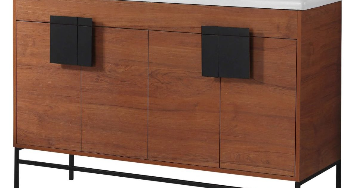 Shawbridge 60 Inch Modern Bathroom Vanity With Sink - Anve Kitchen And Bath inside Understanding the Shawbridge Collection Bathroom Drawer System