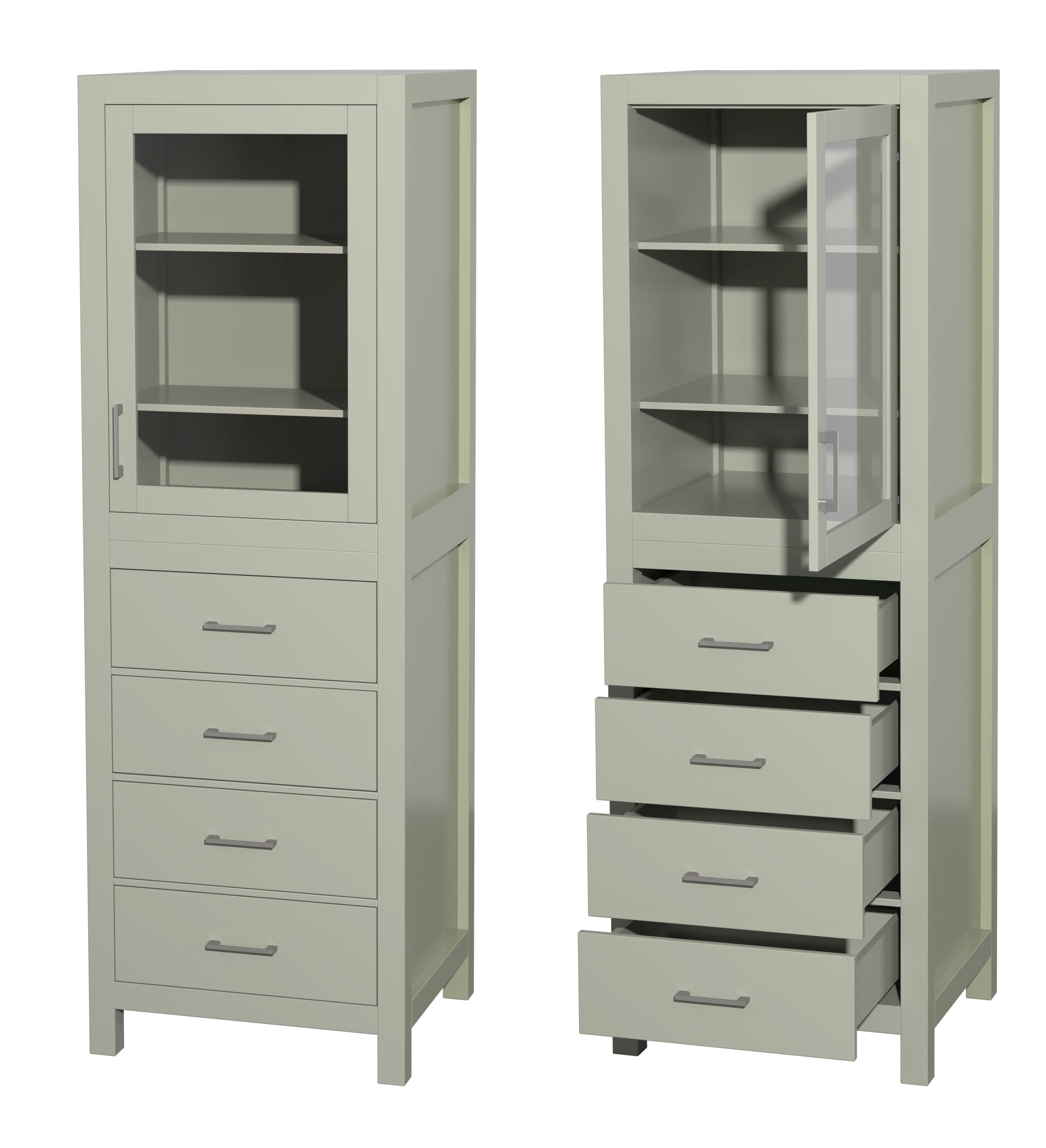 Sheffield 24" Linen Tower With Shelved Cabinet Storage And 4 Drawers ... with Crafting Quality with Sheffield's 24" Linen Tower in Dark Gray