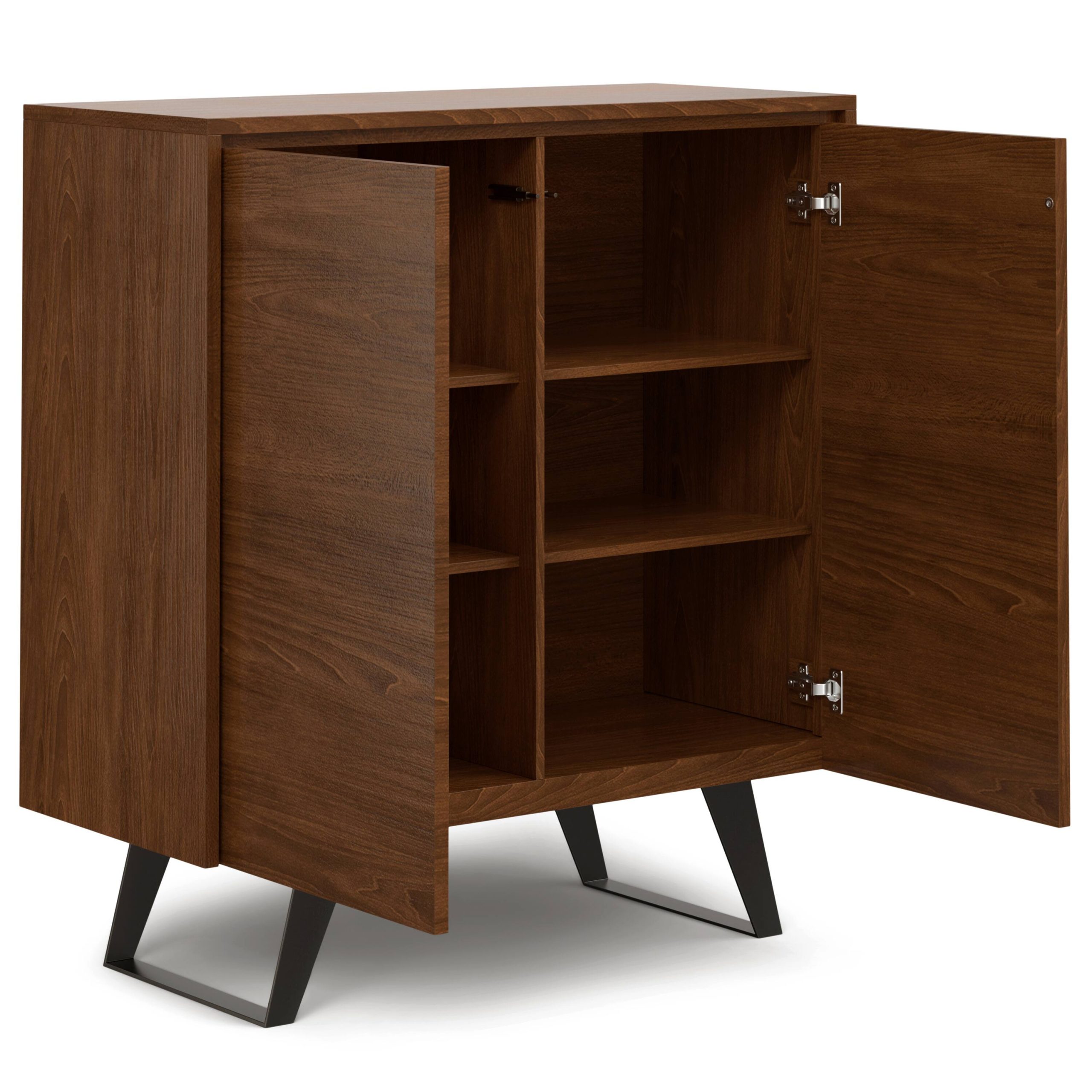 Simpli Home Lowry Medium Storage Cabinet Walnut Veneer Axclry-06-Wal ... intended for Boston 19" Storage Cabinet, Walnut
