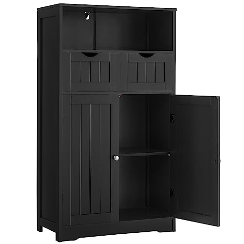 Snapklik.com : Iwell Large Storage Cabinet, Bathroom Cabinet regarding Cadiz Storage Cabinet For Bathroom, Kitchen And Living Room, Fir Wood Black, 22In