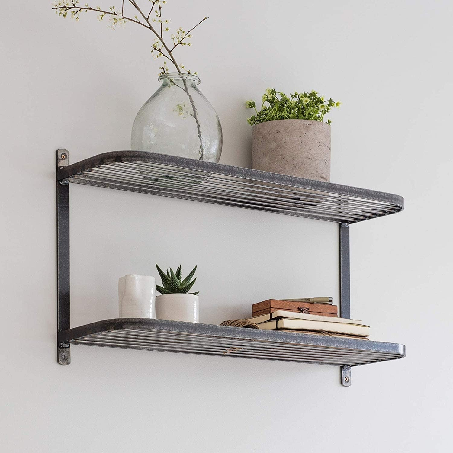Steel Kitchen Wall Mount Double Shelving Storage Unit|Ckb Ltd throughout Aeri Double Shelf Wall Mount Aluminum Structure