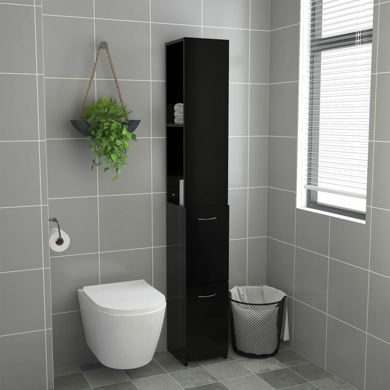 Susany Bathroom Cabinet, Tall Cabinet With Drawers And Shelves Bathroom ... within Home Square 2 Piece Tall Bathroom Cabinet Set In Black