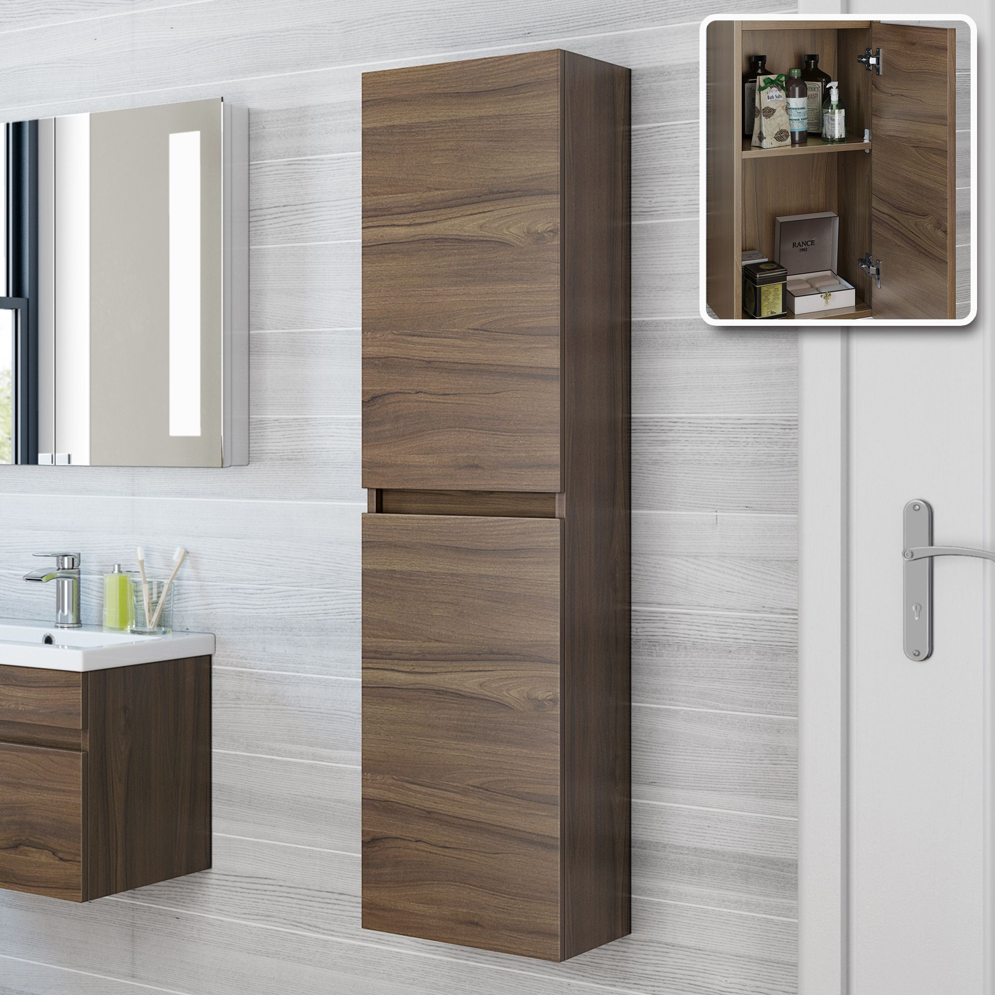 Tall Cabinet For Bathroom Storage At Lizette Duncan Blog in Render Tall Bathroom Storage Cabinet, Walnut