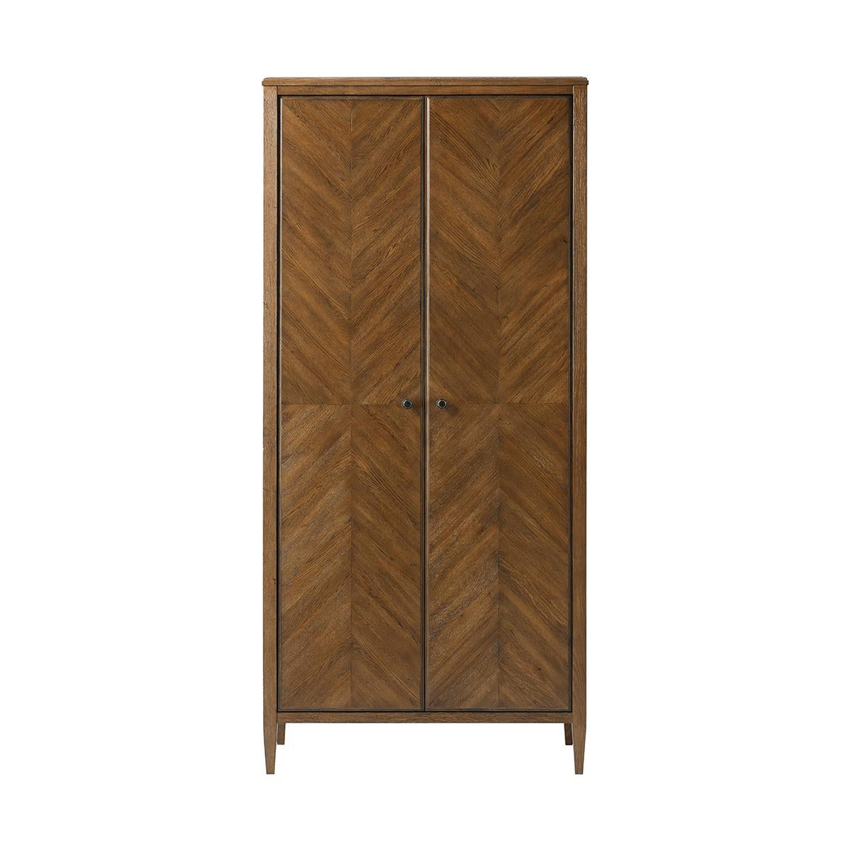 Tall Dark Oak Two Door Cabinet For Sale At 1Stdibs throughout Elegant Vf2101 2 Doors Cabinet