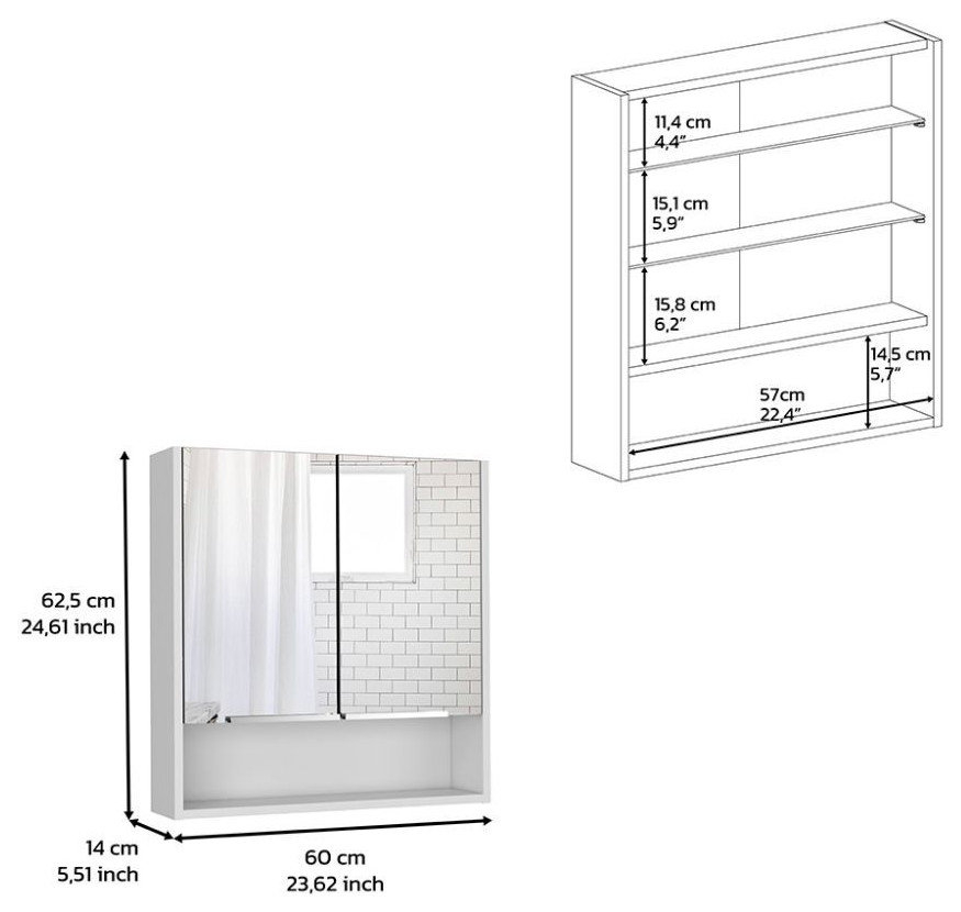 Tatacoa Mirror Cabinet - Transitional - Medicine Cabinets - By Depot ... for Depot E-Shop Harbor Medicine Cabinet, Mirror Four Internal Shelves, One-Door