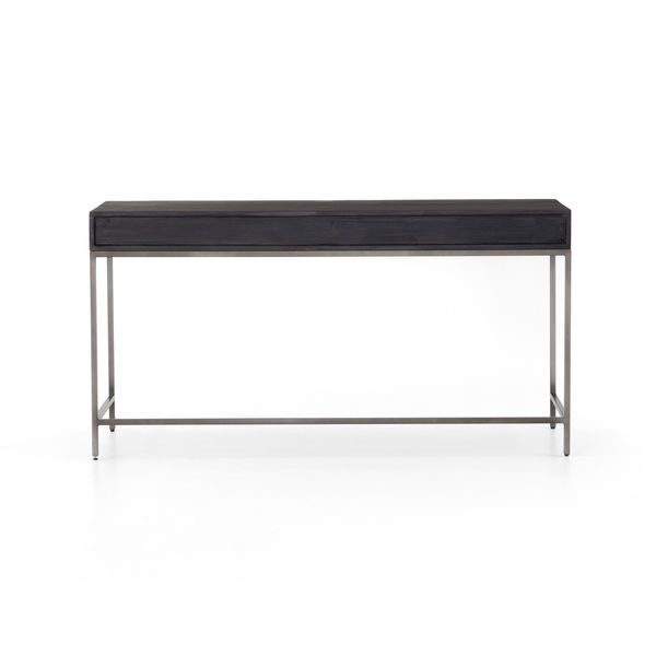 Trey Black Wash Modular Writing Desk | Scout & Nimble with regard to Trey Modular Wall Desk-Black Wash Poplar