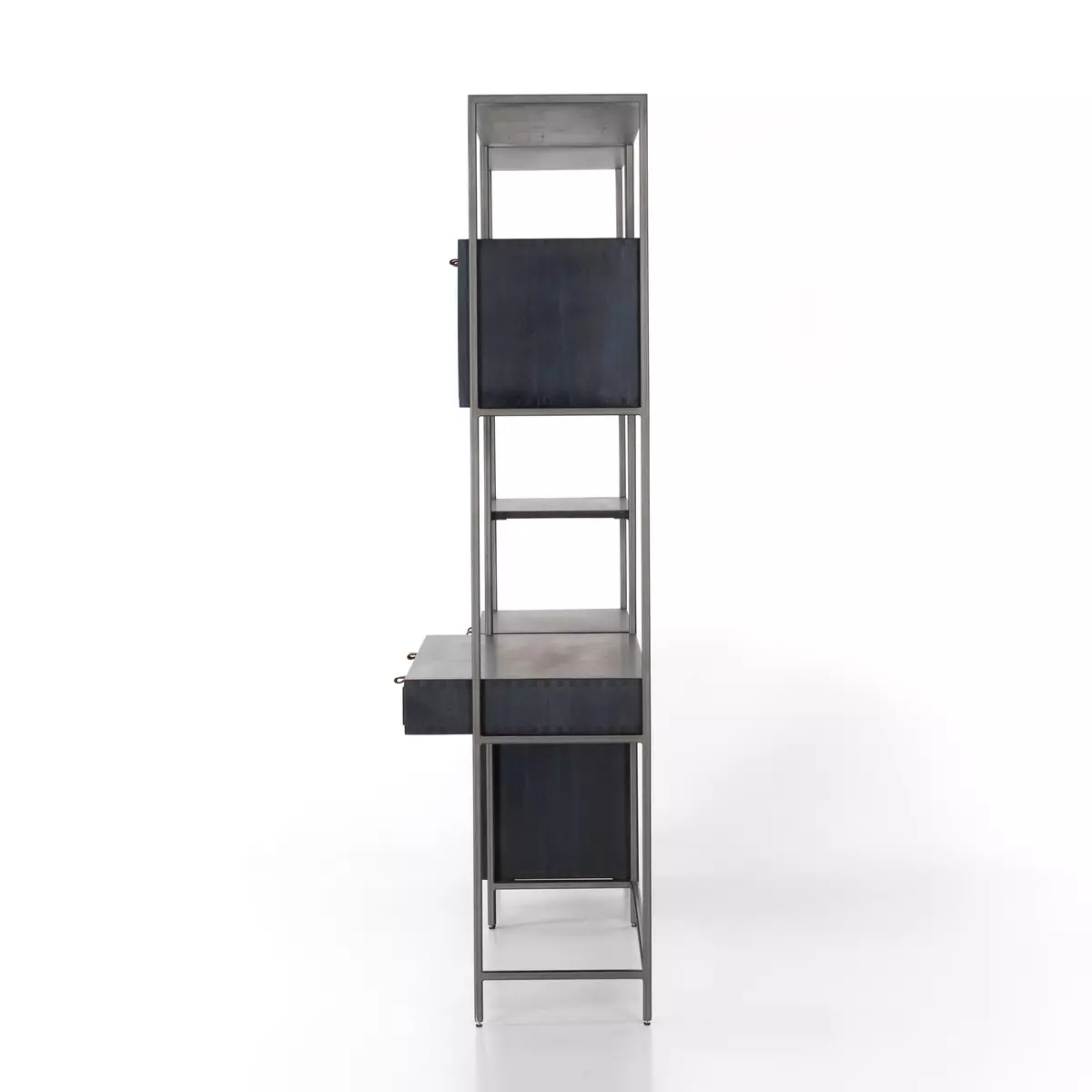 Trey Modular Wall Desk W/ 1 Bookcase Black Wash Poplar Four Hands within The Role of Trey Modular Wall Desk in Creating Flexible Workspace Solutions