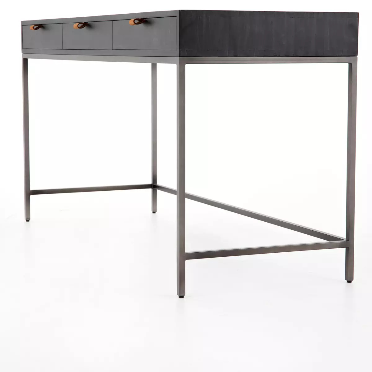 Trey Modular Writing Desk Black Wash Poplar Four Hands intended for The Role of Trey Modular Wall Desk in Creating Flexible Workspace Solutions