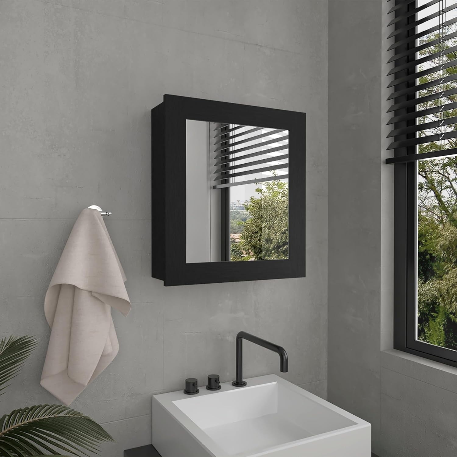 Tuhome Luma Mirror Medicine Cabinet Black Wengue - Walmart.com within Exploring the Cultural Significance of Black Wengue in Roma Healing Practices