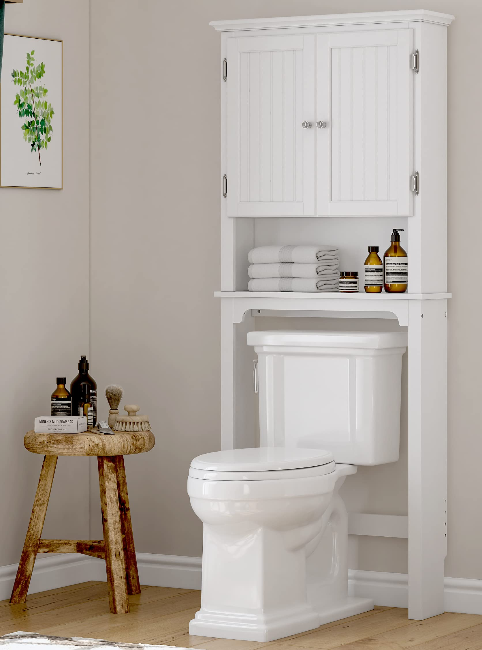 Utex Bathroom Storage Over The Toilet, Bathroom Cabinet Organizer With ... throughout Transforming cramped bathroom spaces with smart storage solutions