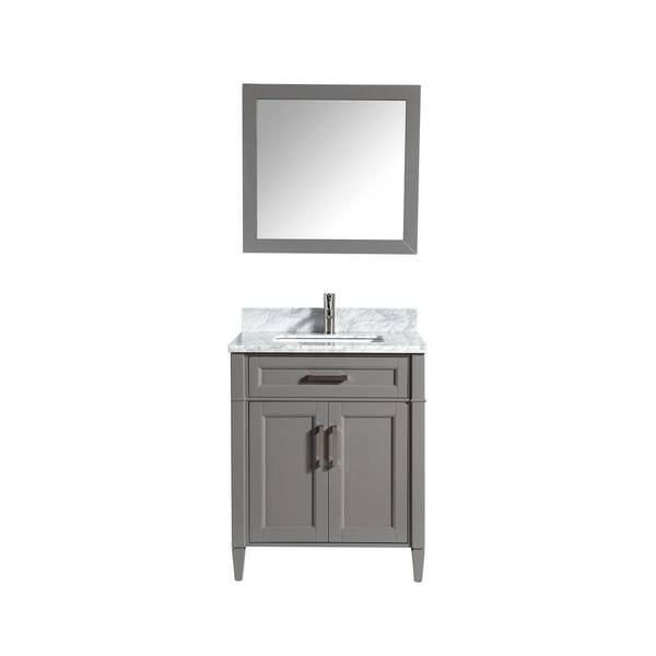 Vanity Art Savona 30 In. W X 22 In. D X 36 In. H Bath Vanity In Grey ... throughout Depot E-Shop Savona Single Door Bathroom Cabinet