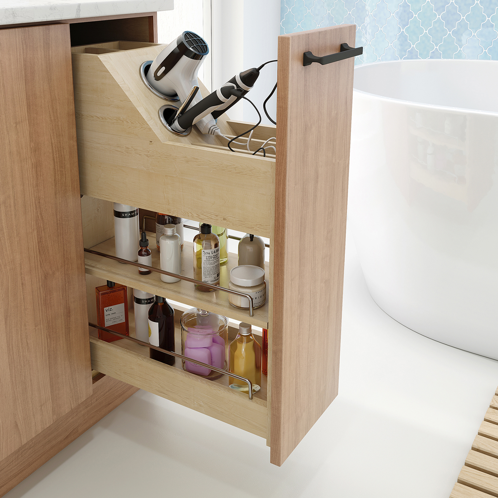 Vanity Base Pull-Out - Conestoga Wood Specialties in Wood Vanity Base Filler Pull Out Organizer For New Cabinets