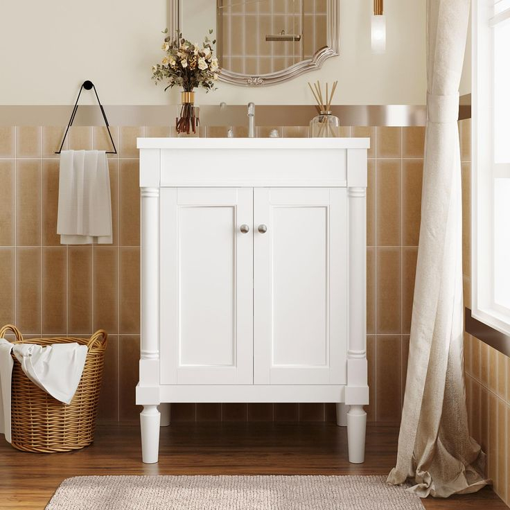 Virubi 24" Bathroom Vanities With Single Sink Combo, Modern Undermount ... with Design Considerations for Choosing a 24 inch White Vanity Cabinet