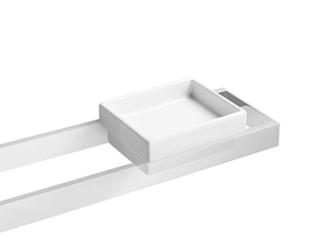 Wall-Mounted Soap Dish - Skuara : 52803.29 - Lineabeta - Stainless Steel with Skuara Bathroom Shelf, 23.6" Length