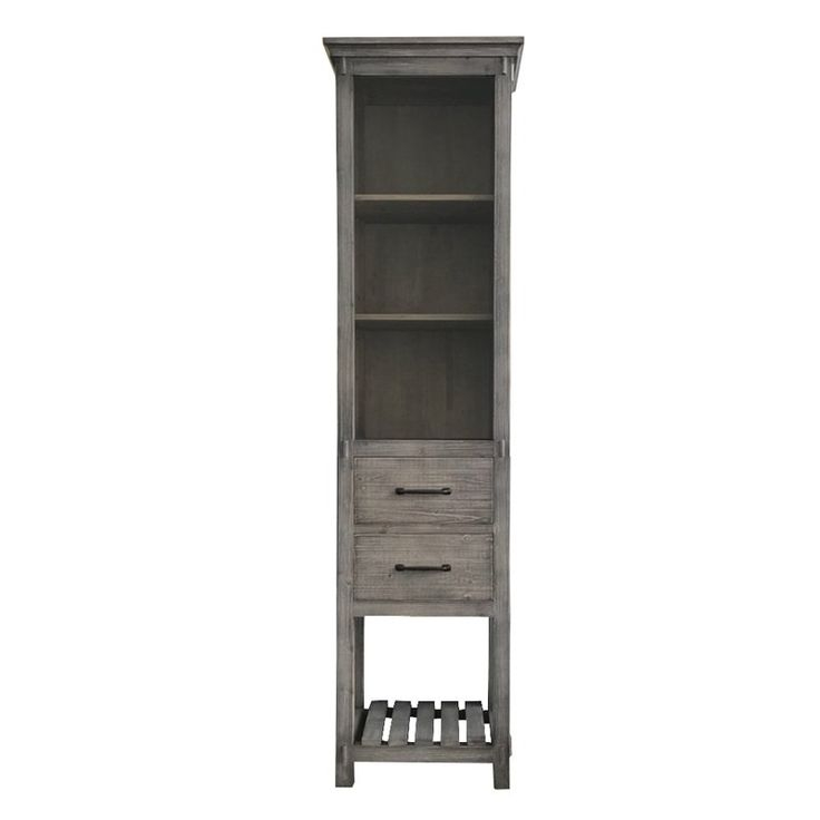 Weldy 19.6" W X 79" H Linen Tower | Linen Cabinet, Bathroom Shelf ... for Crafting Quality with Sheffield's 24" Linen Tower in Dark Gray