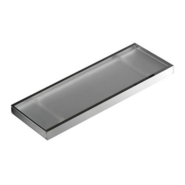 Ws Bath Collections Skuara 5.3-In X 23.6-In X 1-In Chromed Brass Finish ... with Skuara Bathroom Shelf, 23.6" Length