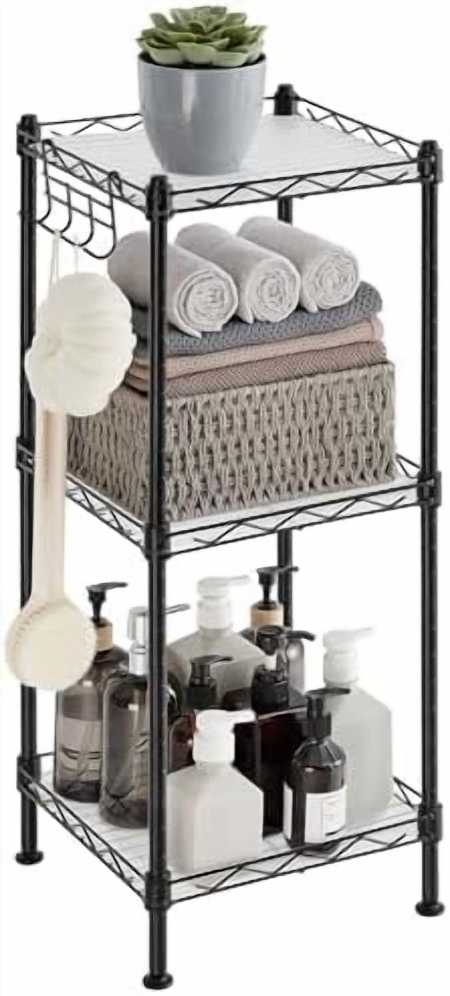 3-Tier Bathroom Shelf, Storage Rack For Small Space, With 3 Pp Shelf ... with Small 3-tier bathroom shelves maximize storage without taking over your space