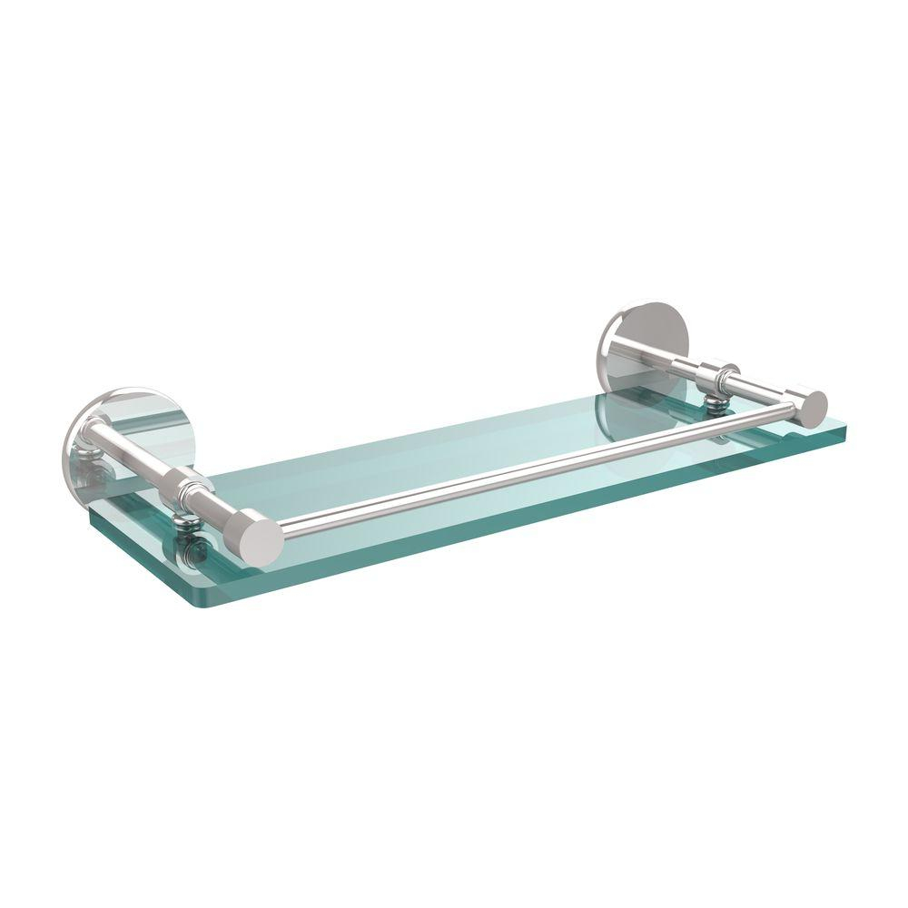 Allied Brass 16 In. L X 3 In. H X 5 In. W Clear Glass Bathroom Shelf ... with regard to The Practical Benefits of Choosing Chrome Over Other Materials for Bathroom Shelving
