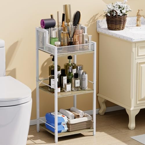 Amazon.com: Eyteenokk 3-Tier Bathroom Ladder Shelf,Freestanding Divided ... throughout Small 3-tier bathroom shelves maximize storage without taking over your space