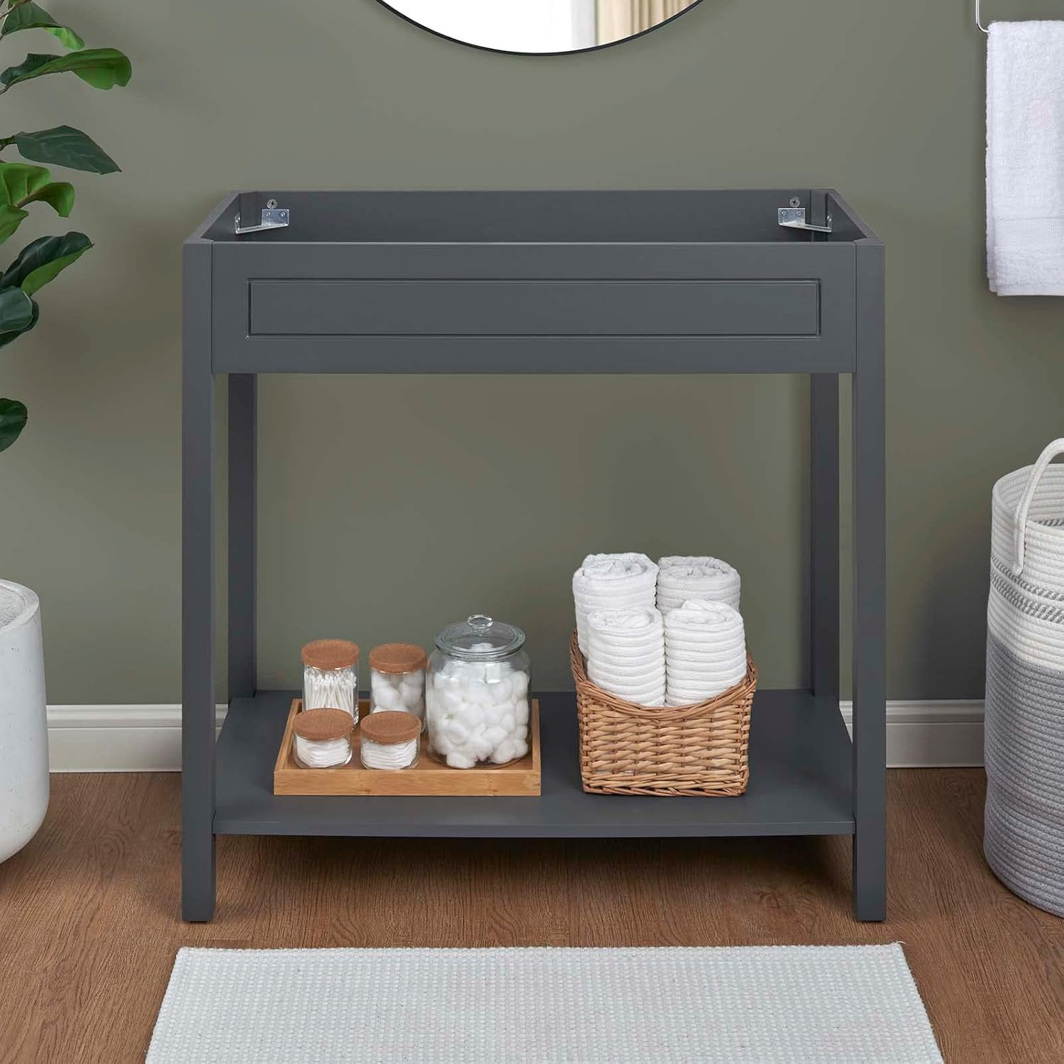 Amazon.com: Modway Altura 36" Bathroom Vanity Cabinet (Sink Basin Not ... inside Transforming Your Bathroom Layout with a Strategic Gray Vanity Cabinet Choice