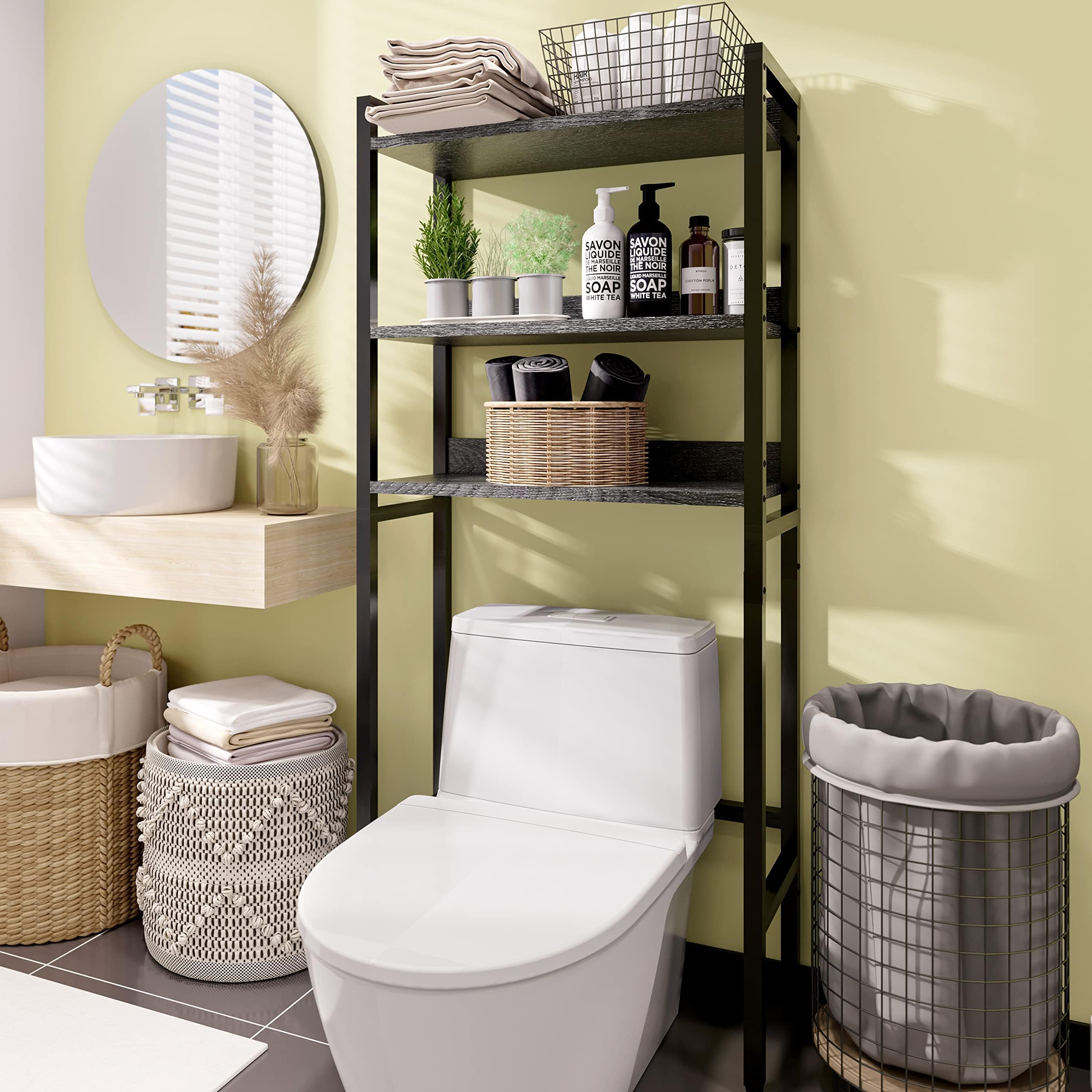 Amazon.com: Odika Over The Toilet Simple Bathroom Shelf & Storage - 3 ... in Small 3-tier bathroom shelves maximize storage without taking over your space