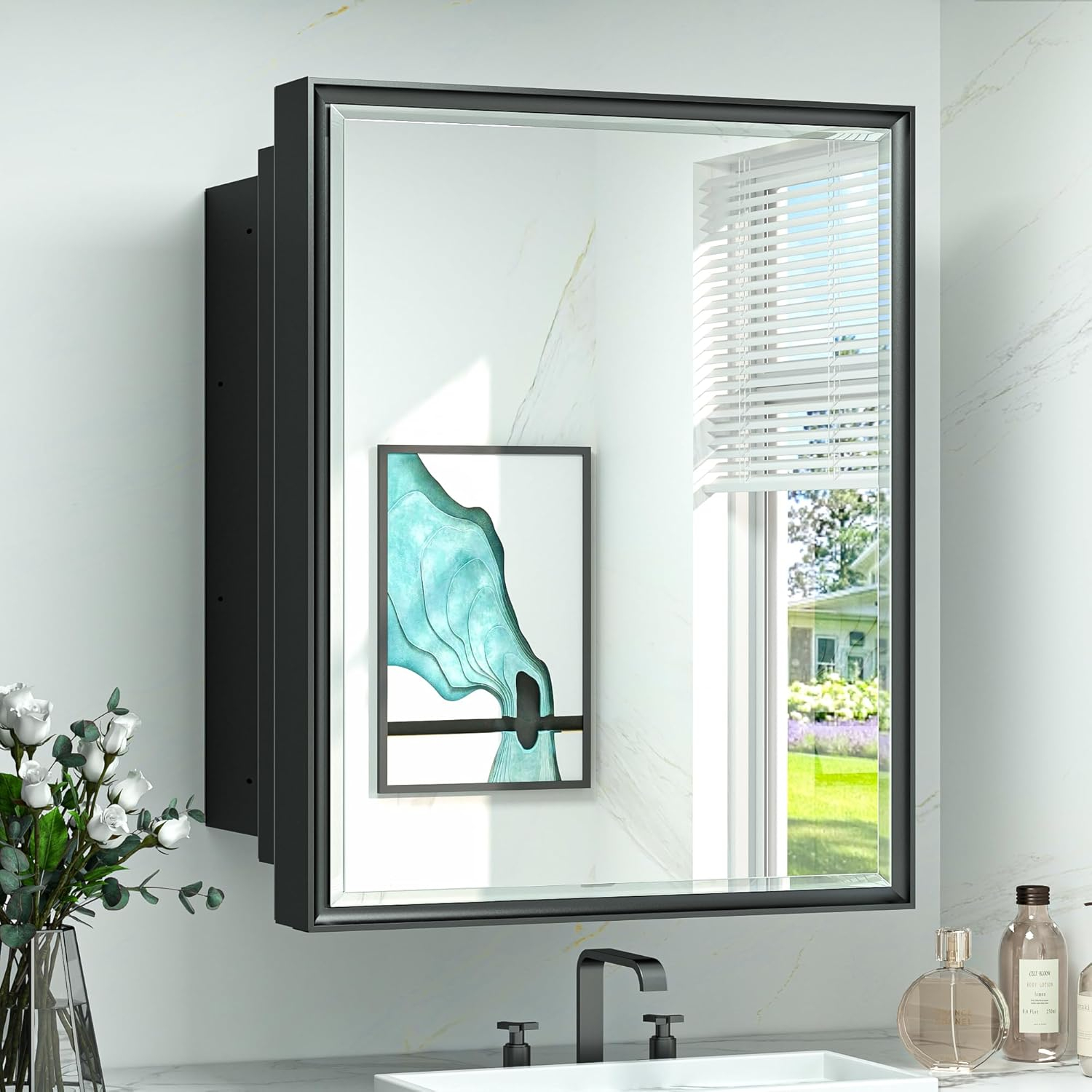Amazon.com: Tokeshimi 24X30 Recessed Medicine Cabinet With Mirror Wall ... with regard to Maximizing space with compact portrait-style medicine cabinets