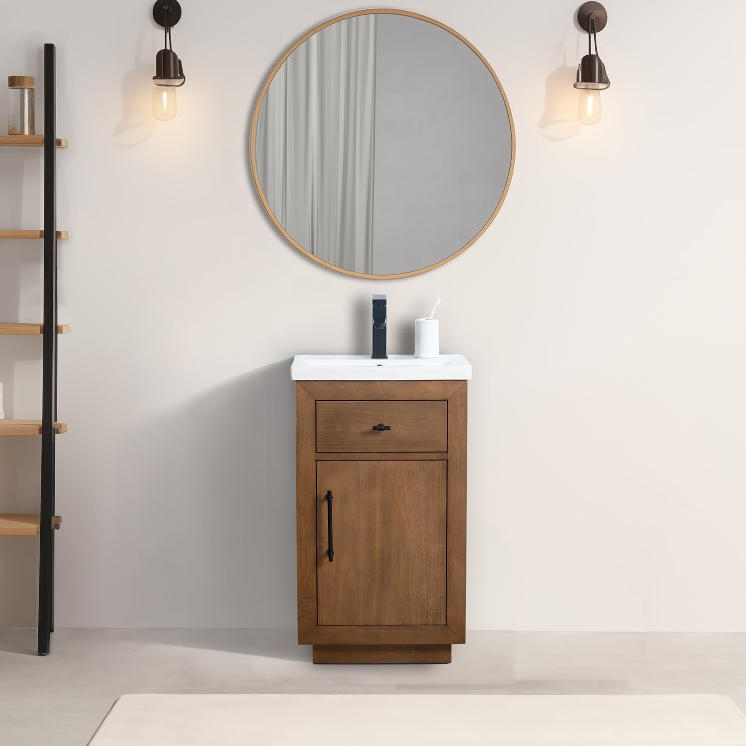 Amazon.com: Vanity Art 20 Inch Small Bathroom Vanity With Sink, Solid ... inside Preserving History Through Authentic Silver Vanity Cabinet Collections