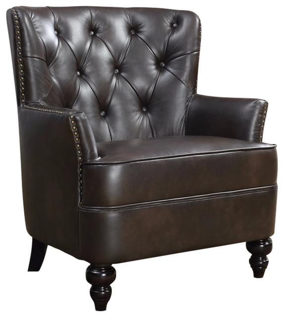 Bold And Striking Accent Chair, Dark Brown - Traditional - Armchairs ... intended for Design elements that make this dark brown accent chair a seating statement