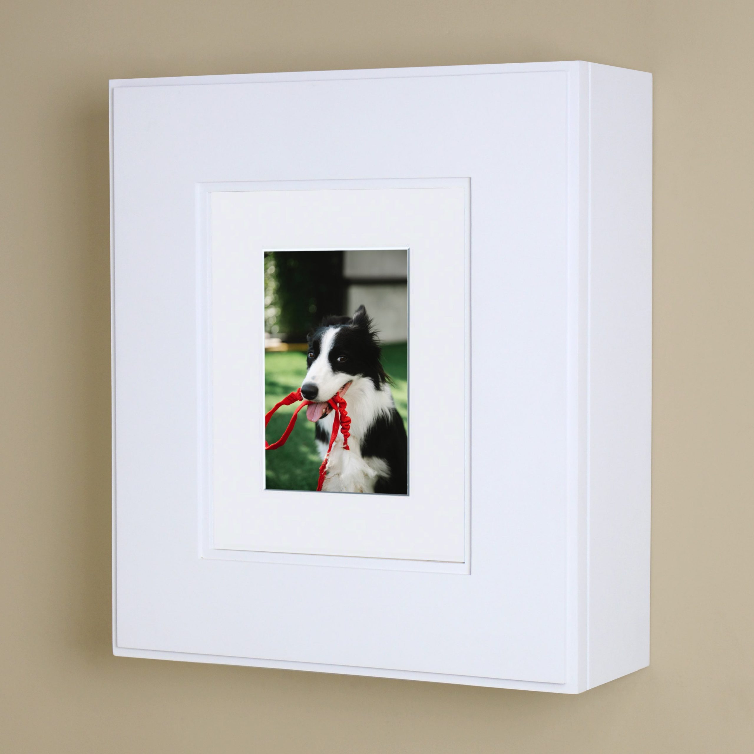 Fox Hollow Furnishings Wall-Mount Compact Picture Perfect Medicine ... in Compact Portrait Wall-Mount Mirrored Medicine Cabinets - 15 3/4" H X 13 3/4" W, Black