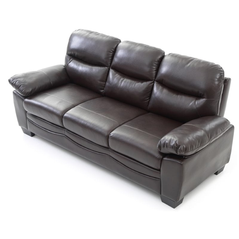 Glory Furniture Marta Faux Leather Sofa In Dark Brown ... with Design elements that make this dark brown accent chair a seating statement