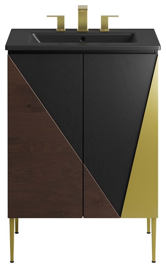 Modway Alchemist 24" Modern Wood Bathroom Vanity With Tapered Legs In ... inside How Alchemist 30 Bathroom Vanity Transforms Small Space Layouts