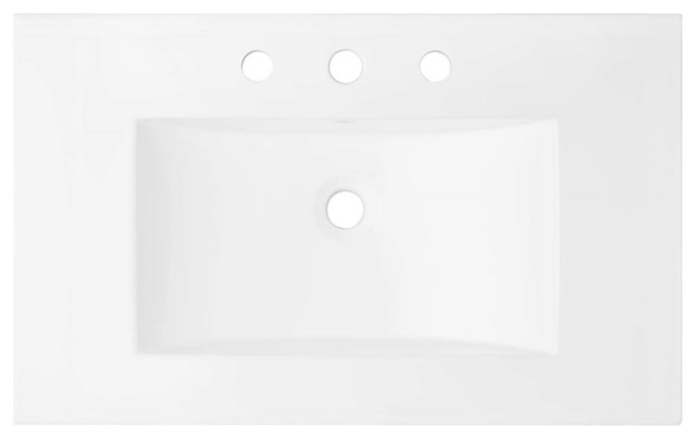 Modway Alchemist 30" Modern Wood Bathroom Vanity In White And Black ... inside How Alchemist 30 Bathroom Vanity Transforms Small Space Layouts