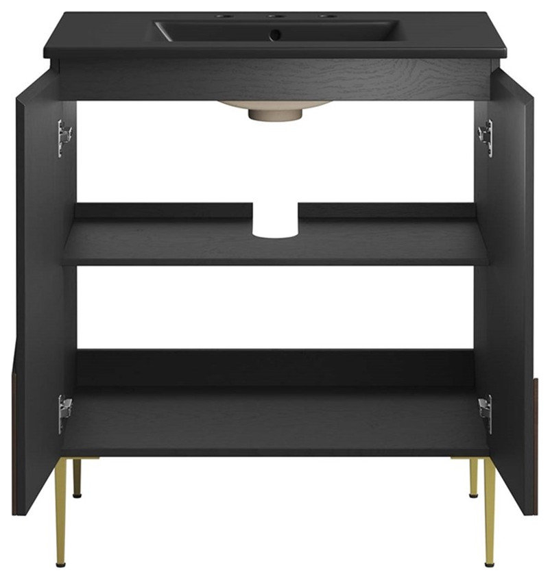 Modway Alchemist 30" Modern Wood Bathroom Vanity With Tapered Legs In ... within How Alchemist 30 Bathroom Vanity Transforms Small Space Layouts