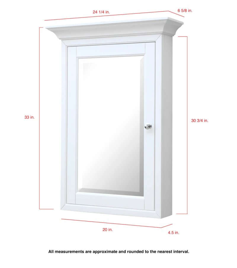 Newport Wall-Mounted Medicine Cabinet (White) | Wall Mounted Medicine ... within Vega Wall Mounted Bathroom Medicine Cabinet, White