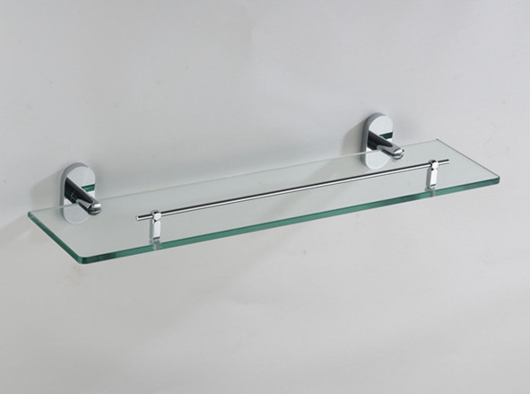 Polished Chrome Brass Single Glass Shelf One Layer Shelf Bathroom ... pertaining to The Practical Benefits of Choosing Chrome Over Other Materials for Bathroom Shelving