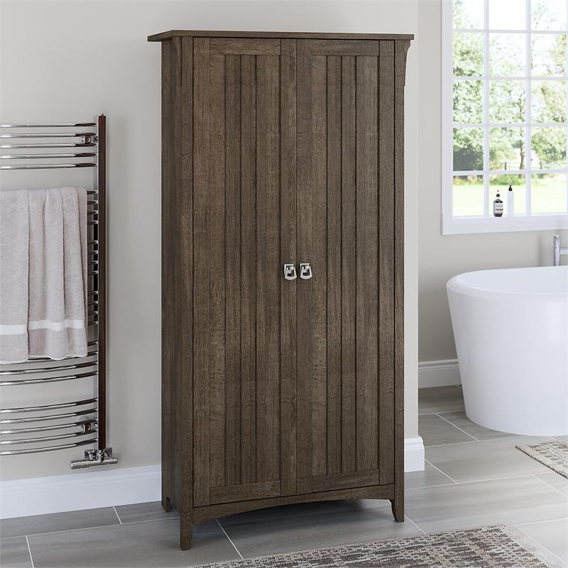 Salinas Bathroom Storage Cabinet With Doors In Ash Brown - Engineered ... inside Understanding the Best Salinas Bathroom Storage Cabinet Options for Your Home