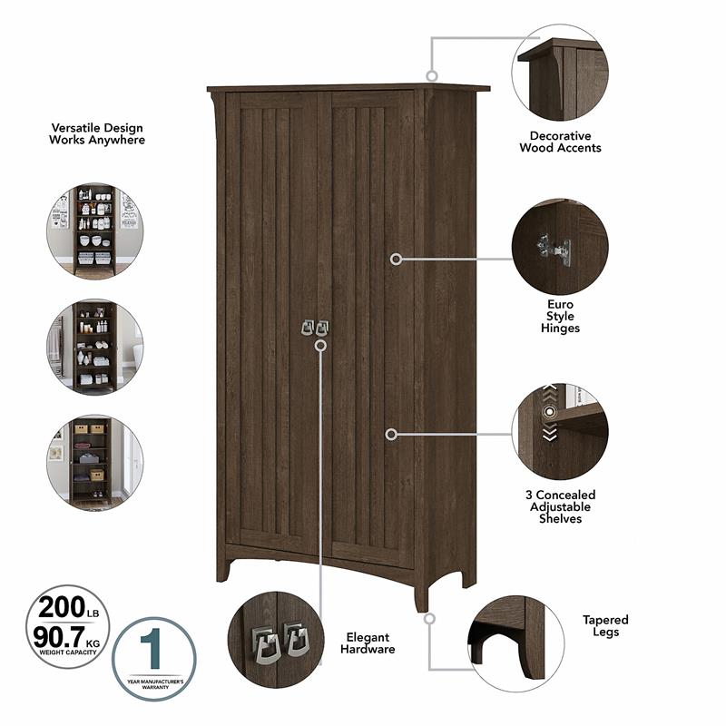 Salinas Bathroom Storage Cabinet With Doors In Ash Brown - Engineered ... throughout Understanding the Best Salinas Bathroom Storage Cabinet Options for Your Home