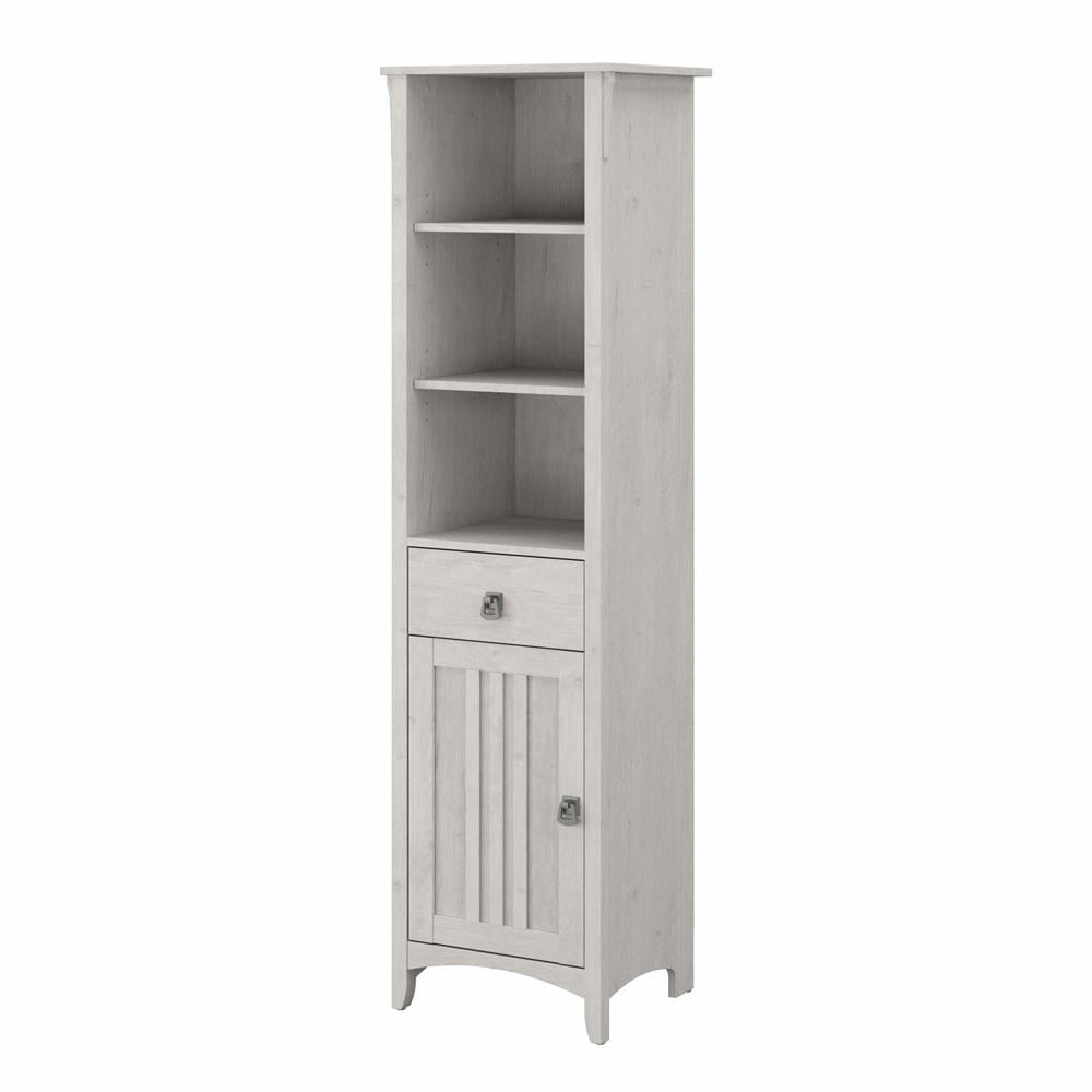 Salinas Tall Bathroom Storage Cabinet In Linen White Oak - Engineered ... inside Salinas Bathroom Storage Cabinet