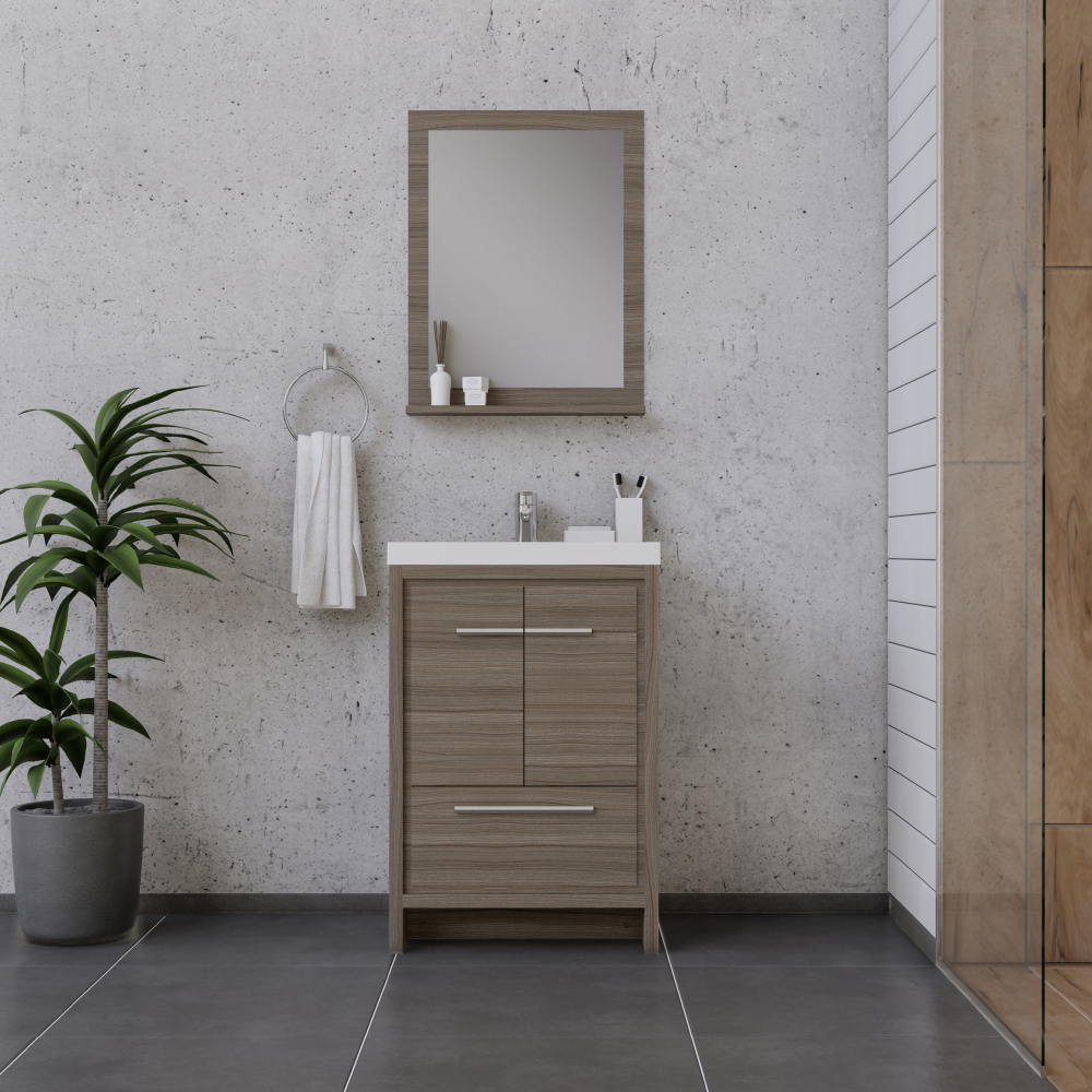 Sortino 24-Inch Bathroom Vanity With Sink – Gray | Modern Design for Altura 24" Bathroom Vanity Cabinet, Gray