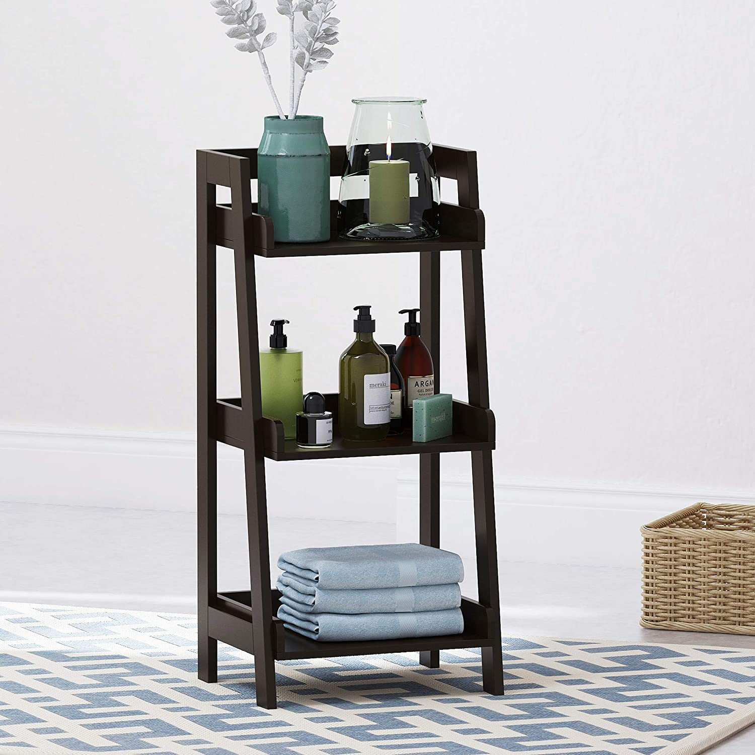 Utex 3-Tier Ladder Shelf, Bathroom Shelf Freestanding, 3-Shelf ... intended for 3-Tier Bathroom Shelf, Small