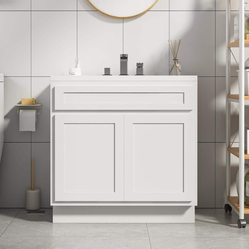 Vanity Art Va4033W Vanity Cabinet With Knockdown, White - 33 X 21 X 32. ... with regard to Preserving History Through Authentic Silver Vanity Cabinet Collections