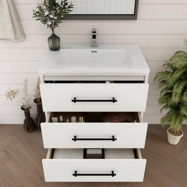 Victoria 30" Solid Wood Bath Vanity - Transitional - Bathroom Vanities ... regarding Design considerations when selecting a 24 inch bathroom vanity