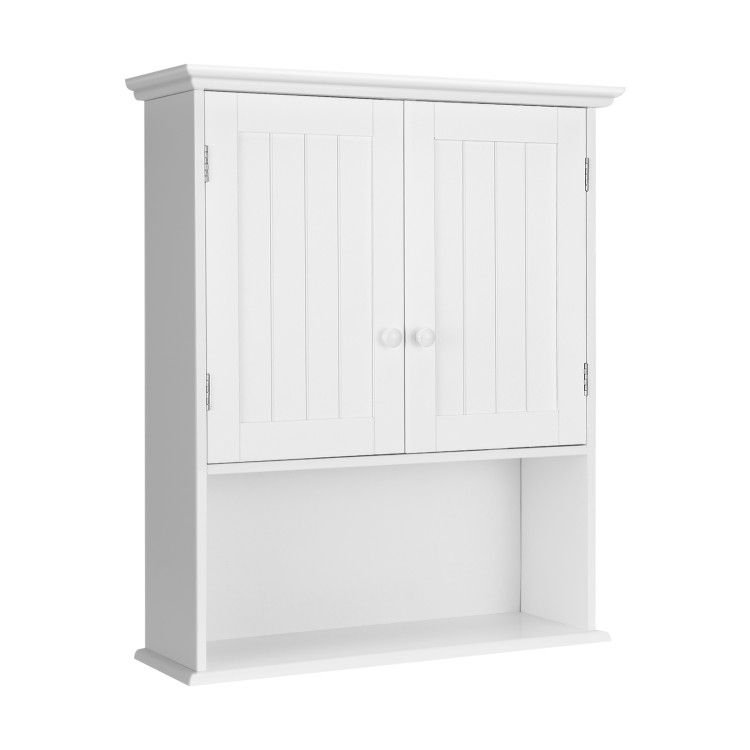 Wall-Mounted Bathroom Medicine Cabinet-White - Costway within Vega Wall Mounted Bathroom Medicine Cabinet, White
