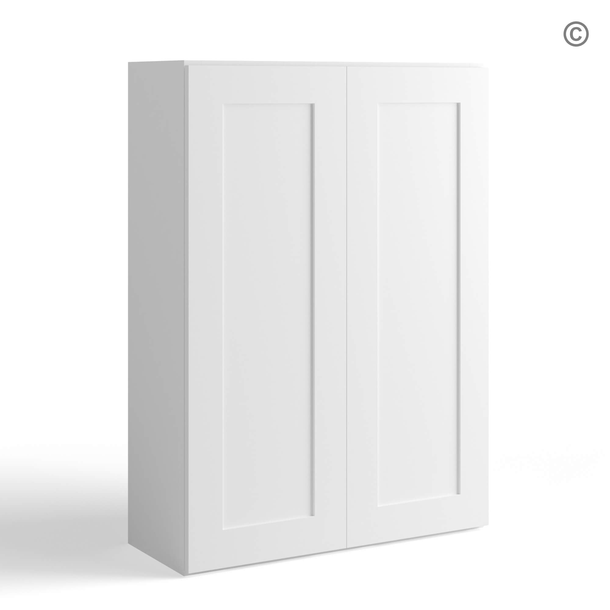 White Shaker 42 H Double Door Wall Cabinet regarding Acadian Double Door Wall Cabinet