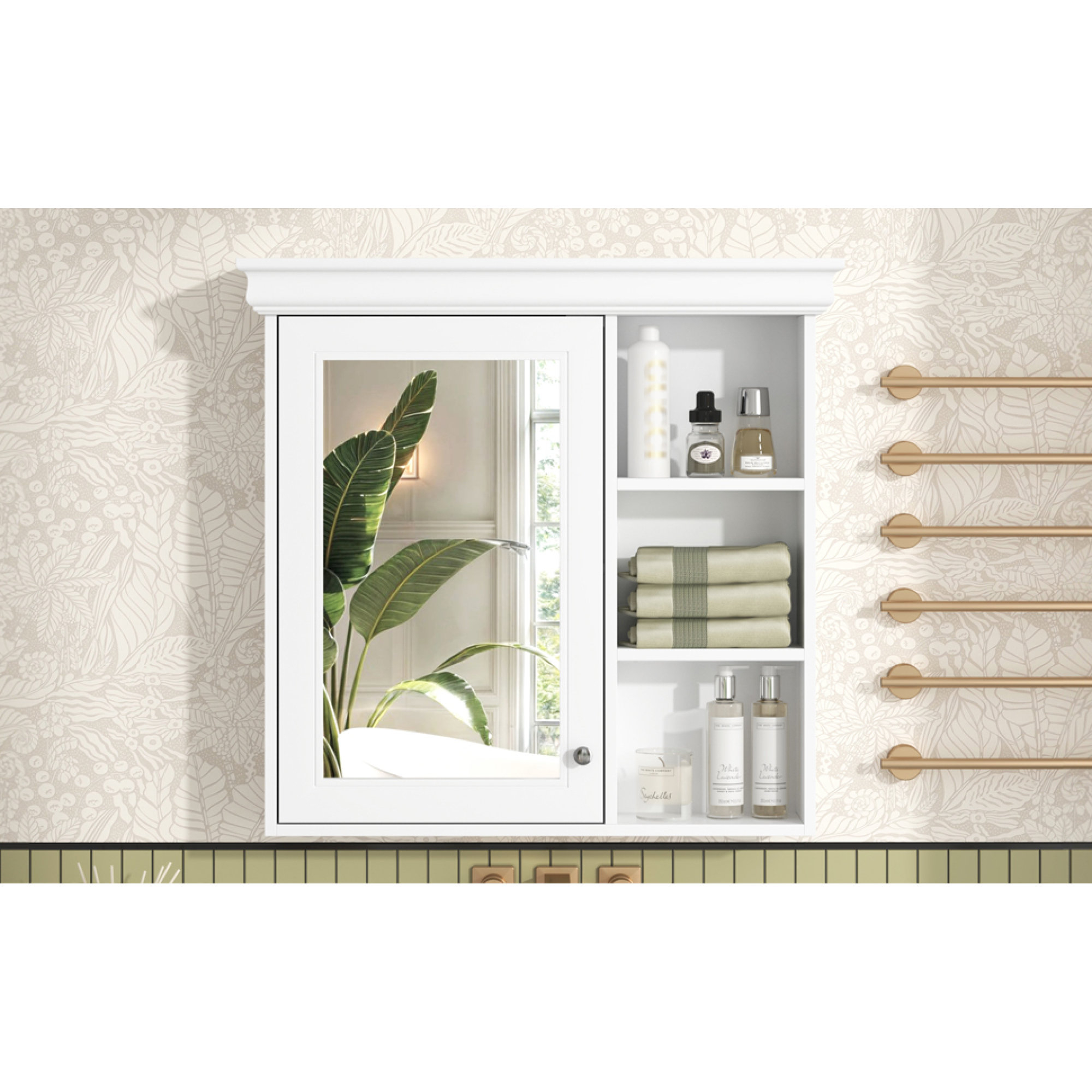 Winston Porter '' X 28'' Wall Mounted Bathroom Medicine Cabinet With ... in Maximizing Small Bathroom Space with Vega's White Medicine Cabinet Solutions